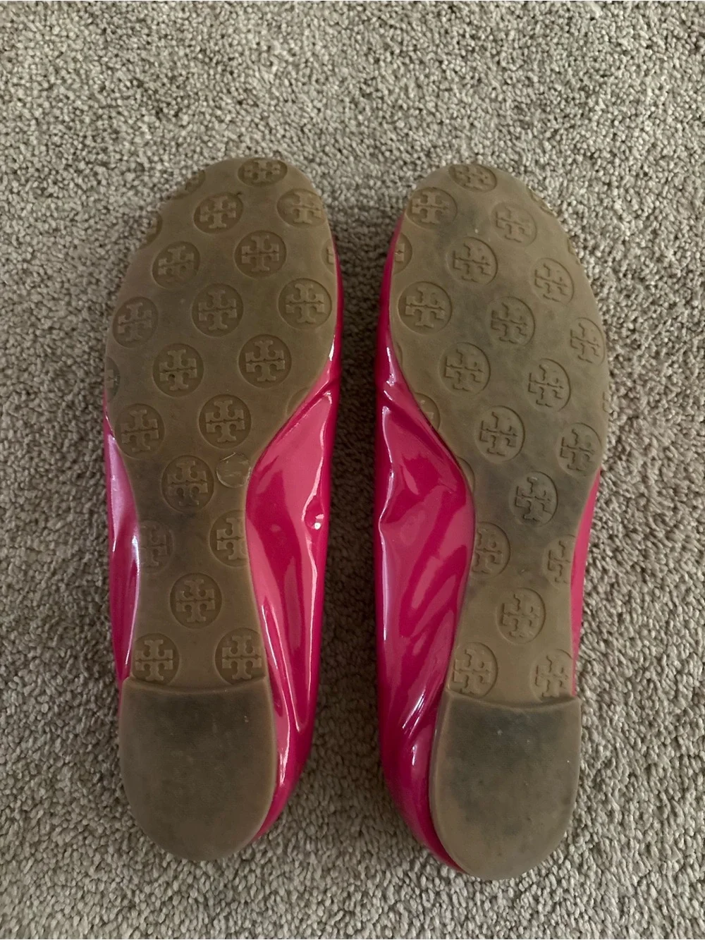 Women's Tory Burch Pink Patent Leather Ballet Flats